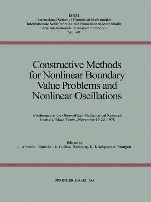 cover image of Constructive Methods for Nonlinear Boundary Value Problems and Nonlinear Oscillations